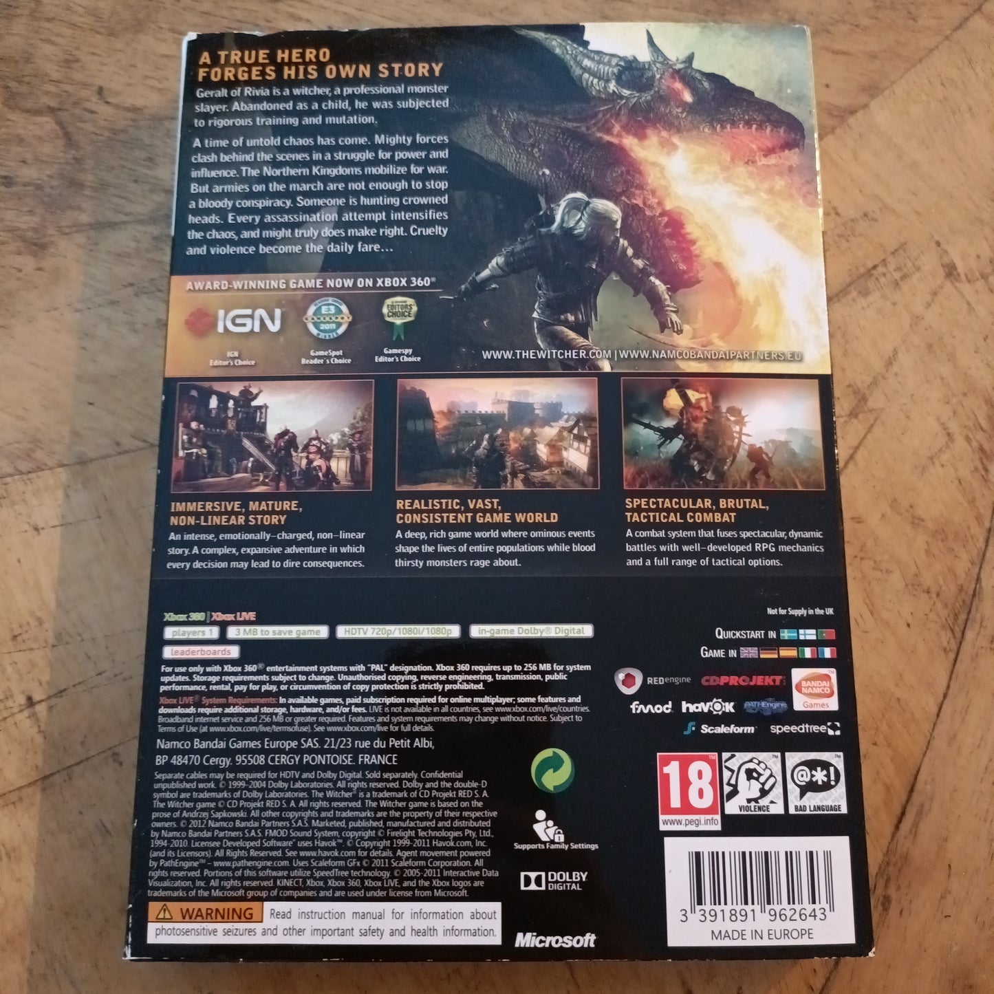 The Witcher 2 - Assassins of Kings Enhanced Edition - Xbox 360 *