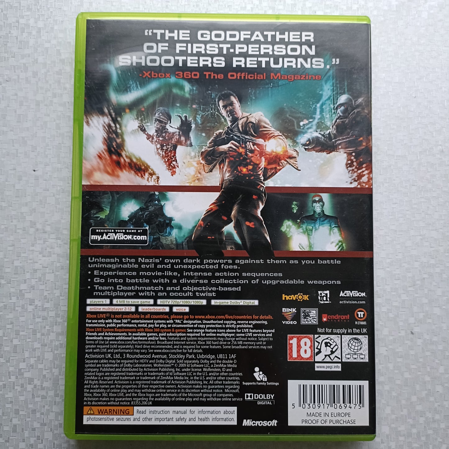 Wolfenstein - Xbox 360 *
