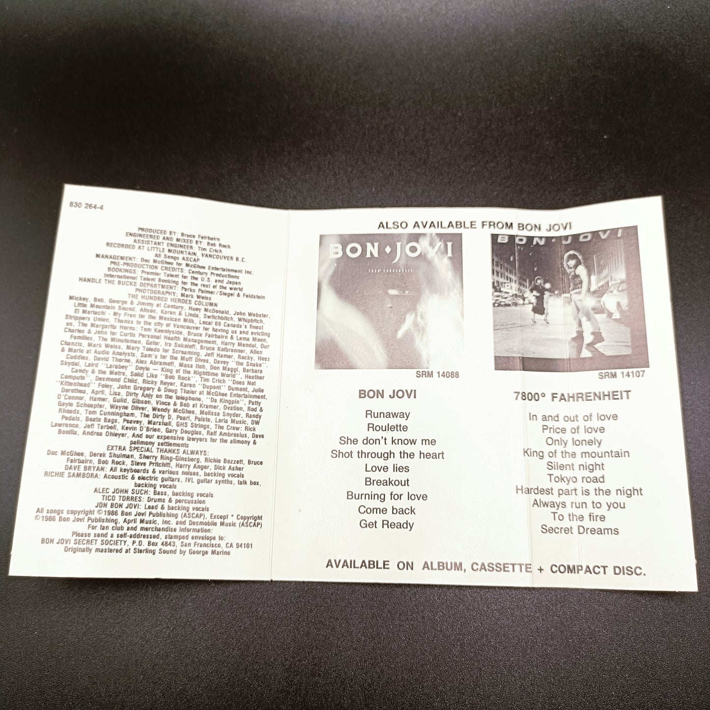 Bon Jovi - Slippery When Wet - C-kasetti