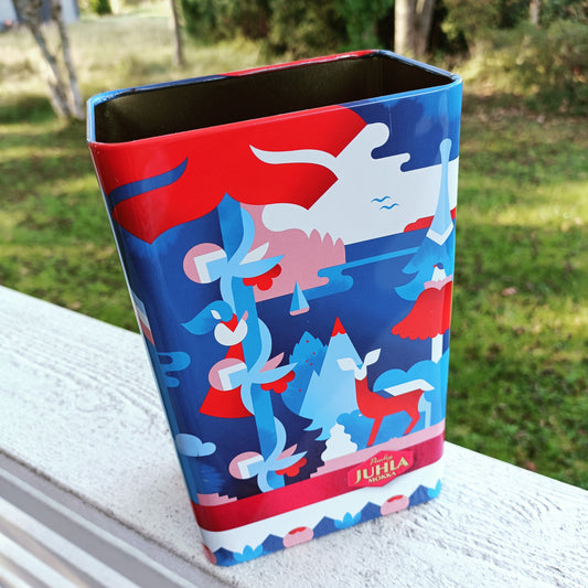 Paulig peltinen Juhla Mokka kahvipurkki kannella - 2014