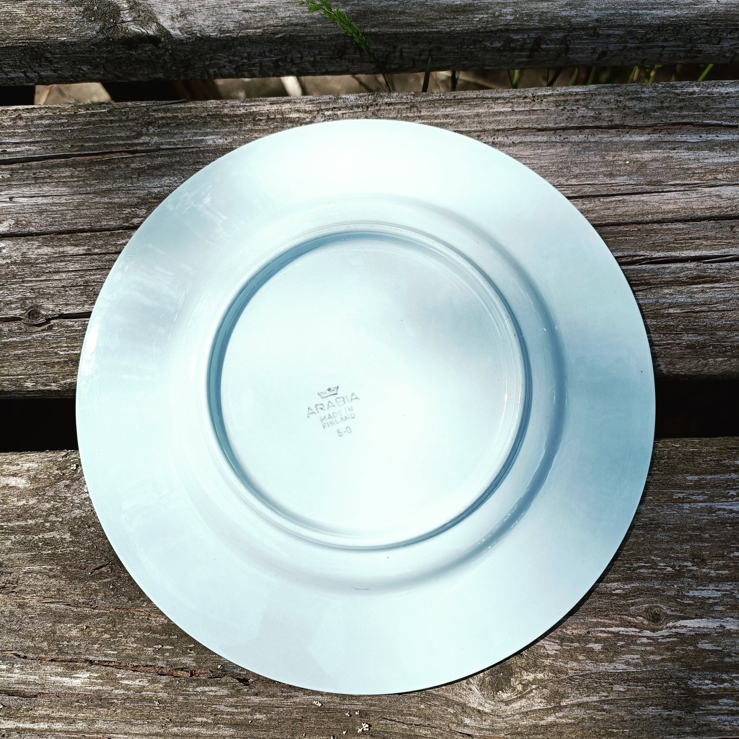 Arabia vaaleansininen lautanen 17,5 cm