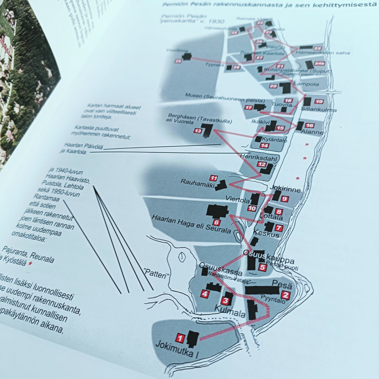 Perniön pesä, raitti ja rakennukset *