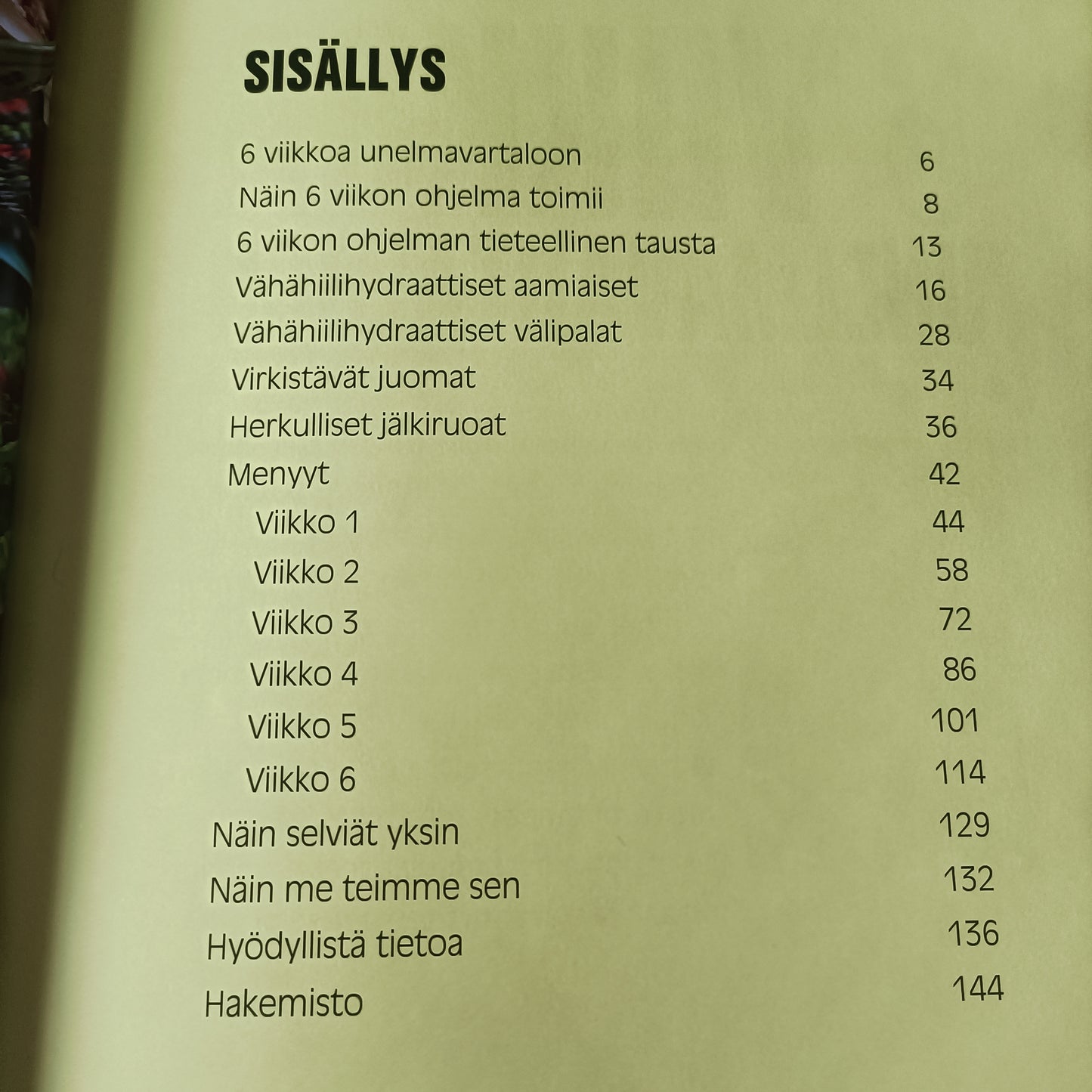 6 kiloa 6 viikossa