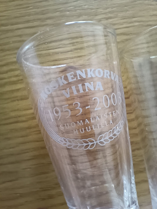 Koskenkorva viina 1953-2003 snapsilasit 2 kpl *