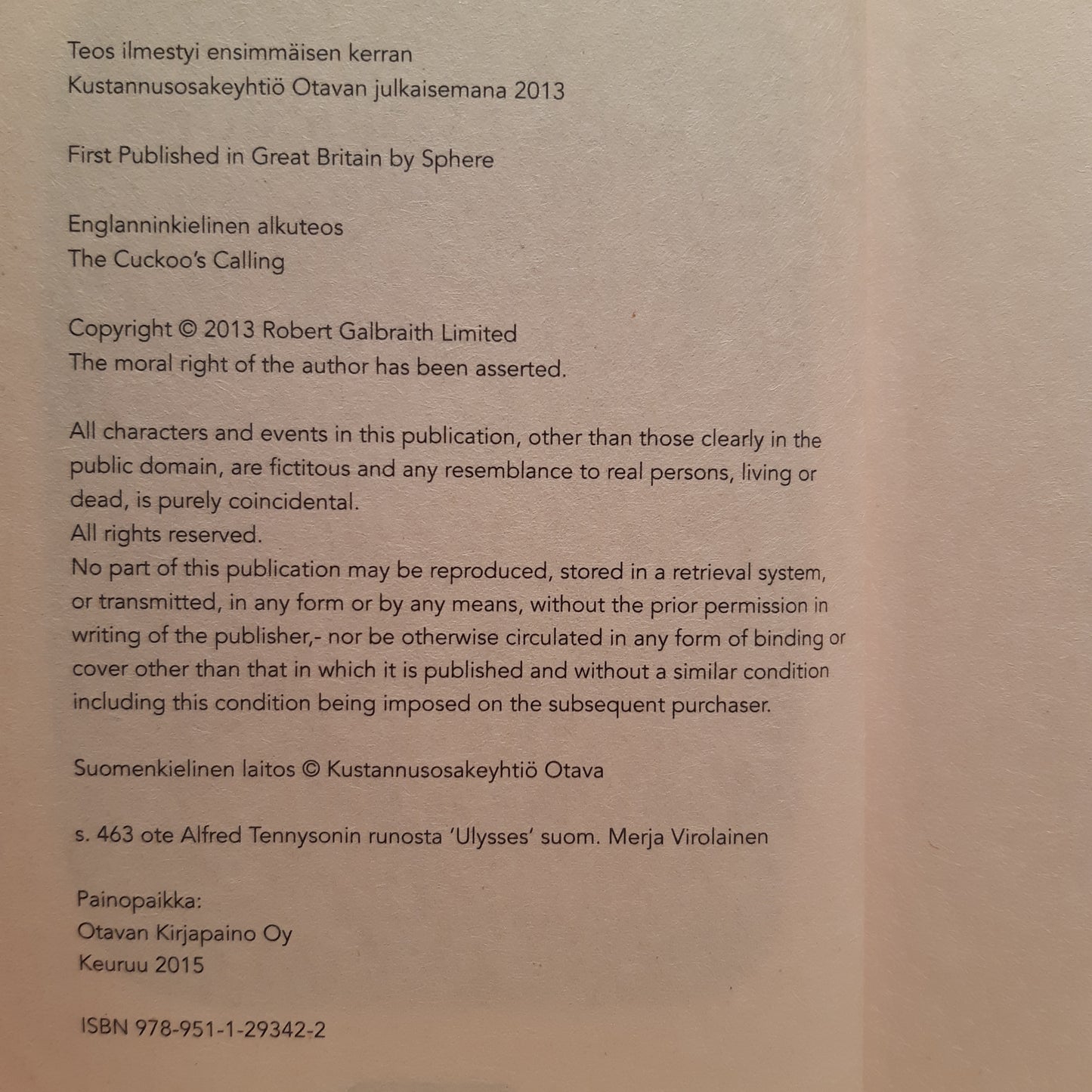 käen kutsu - robert galbraith