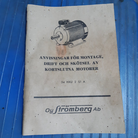 strömberg oikosulkumoottoreiden asennus-, käyttö- ja hoito-ohjeita 34 hxu 2 s1 a