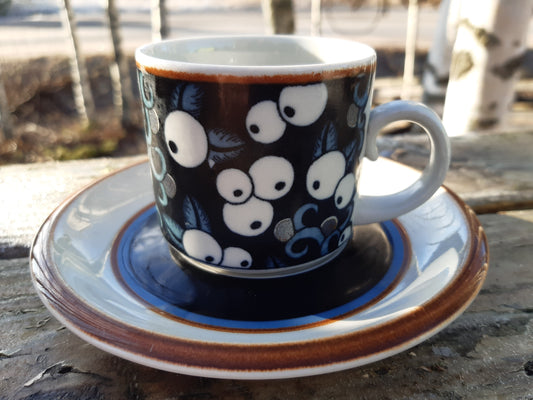 arabia taika kahvikuppi + aluslautanen