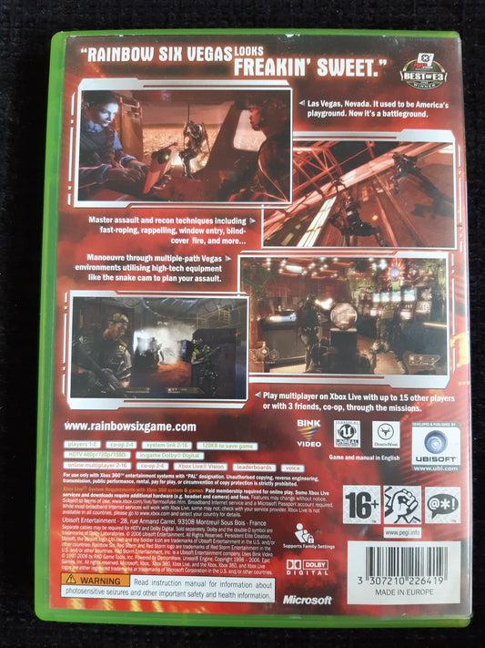 tom clancy's rainbow six vegas - xbox 360