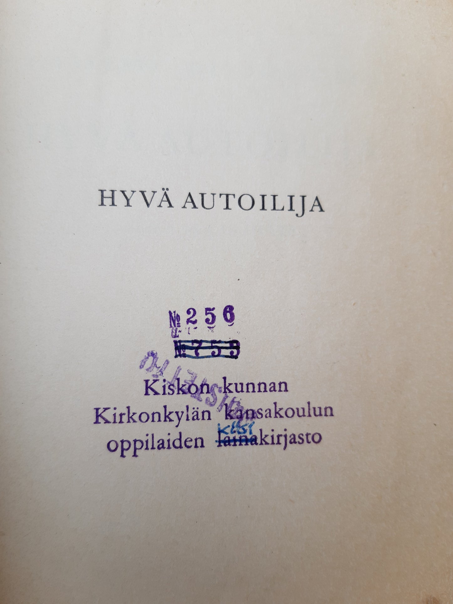 hyvä autoilija vuodelta 1962
