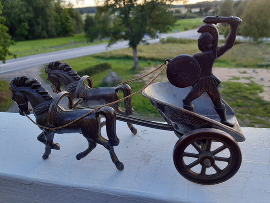 hevoset, kärry ja soturi - koriste-esine