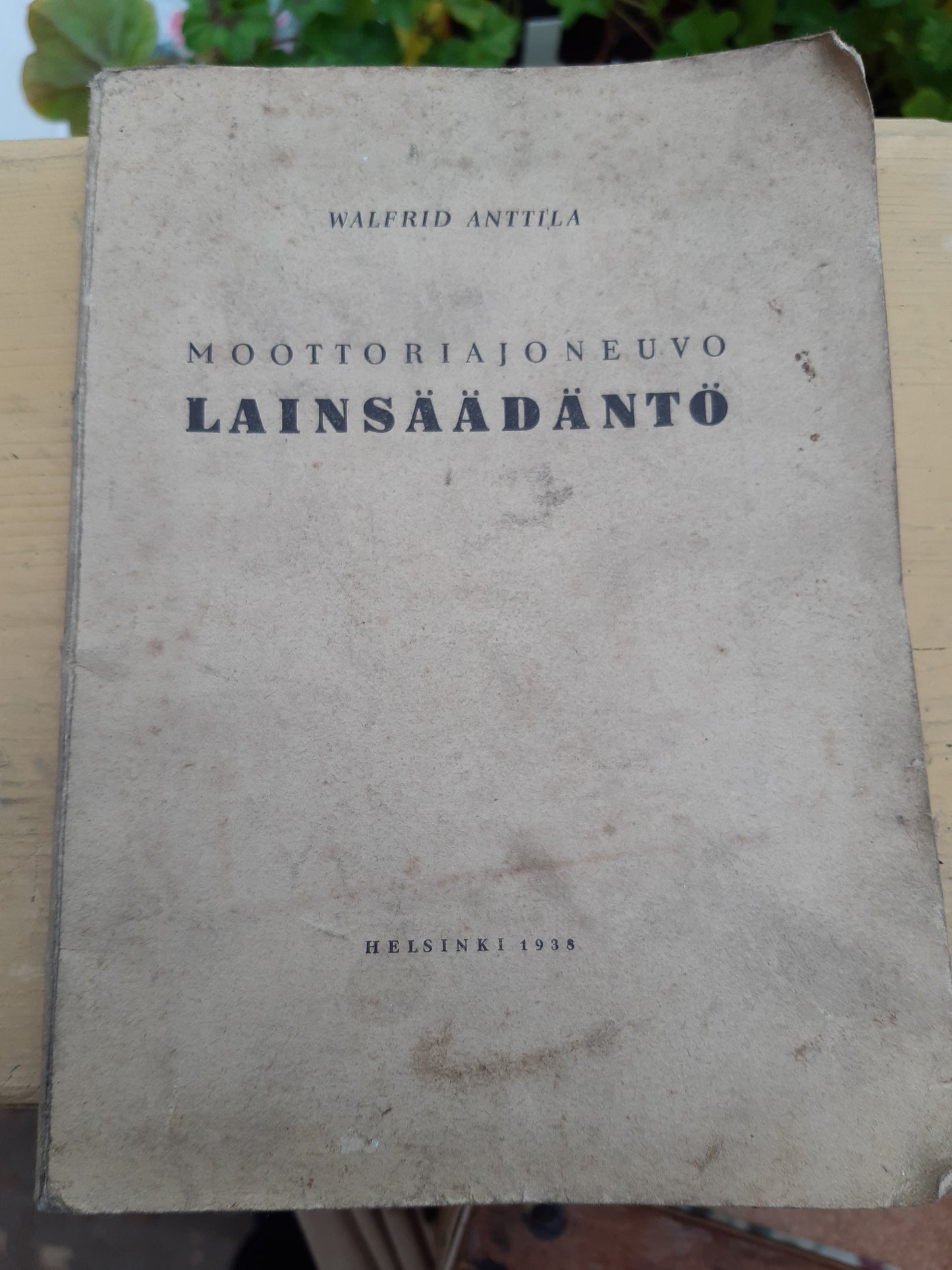 moottoriajoneuvo lainsäädäntö vuodelta 1938