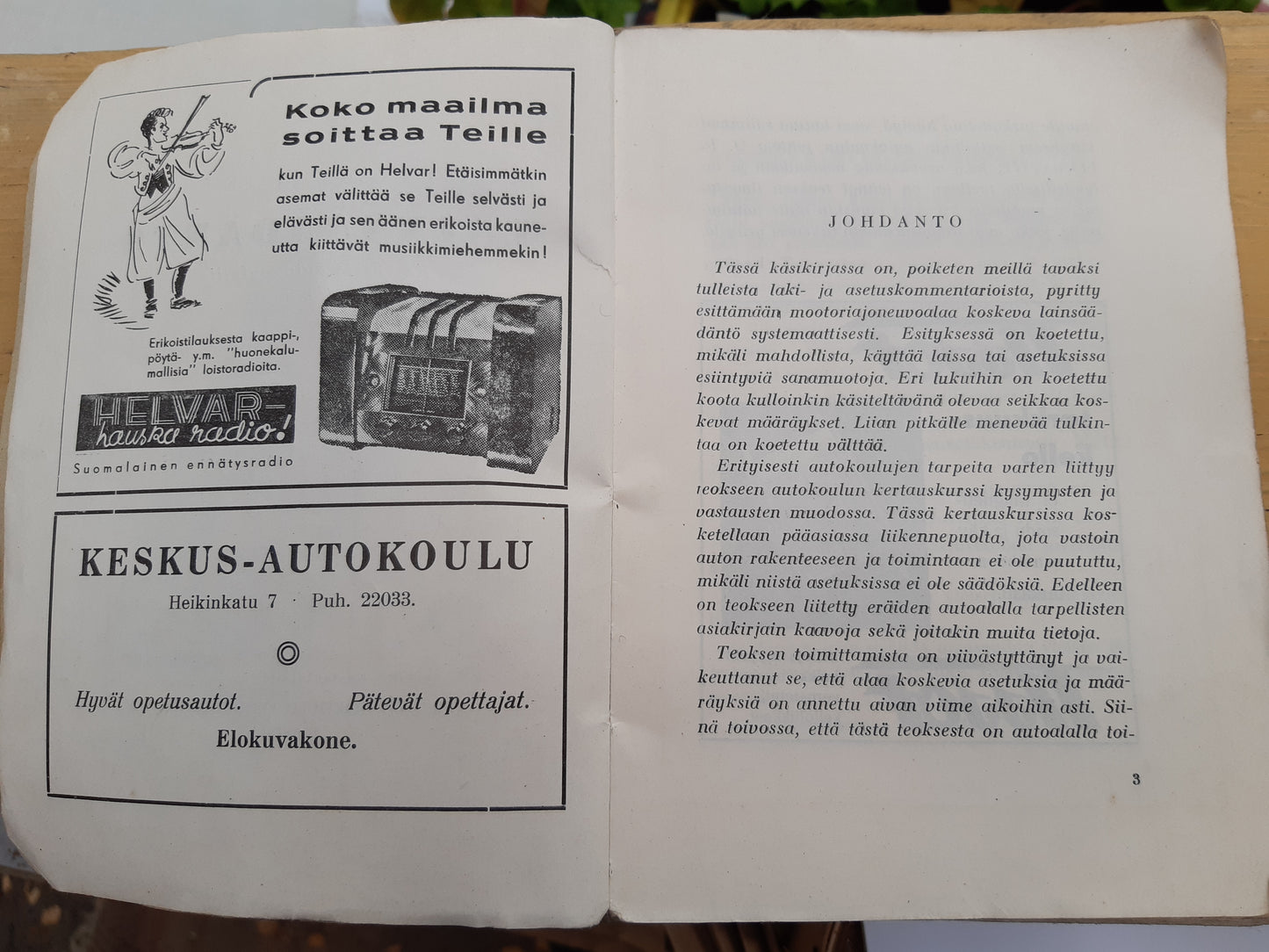 moottoriajoneuvo lainsäädäntö vuodelta 1938
