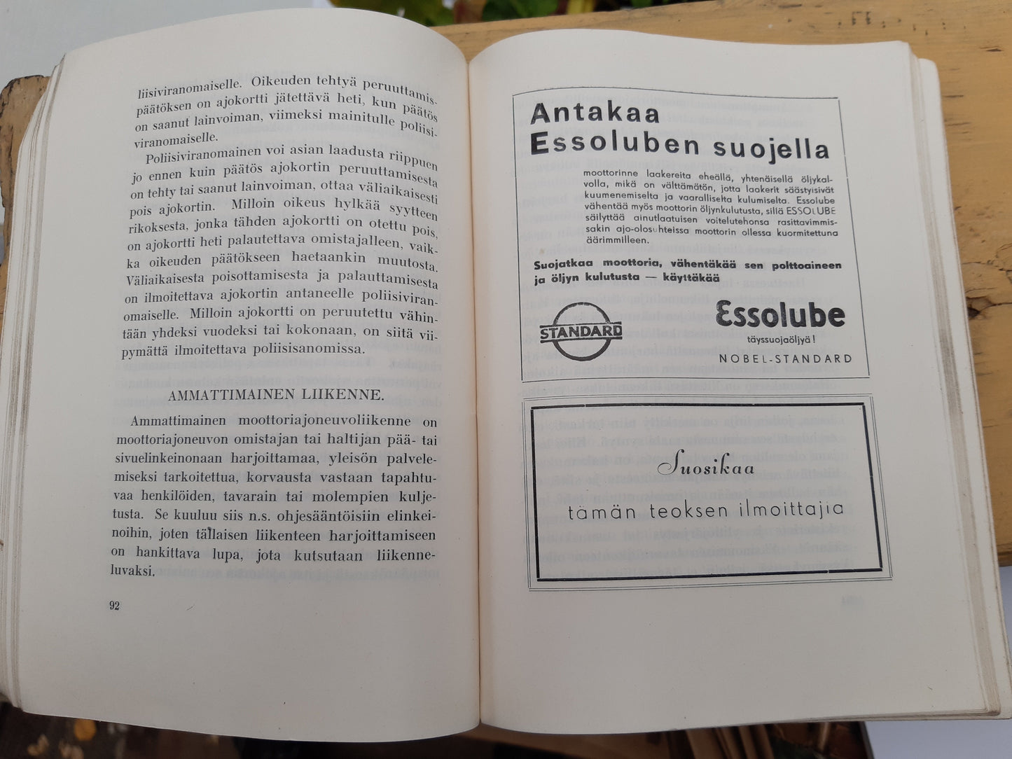 moottoriajoneuvo lainsäädäntö vuodelta 1938