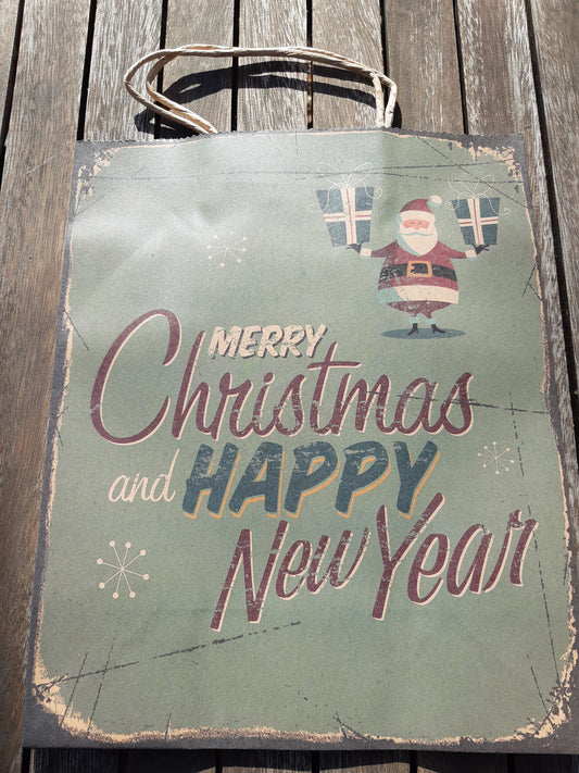 joulukassi retro vihreä 32 x 26 cm