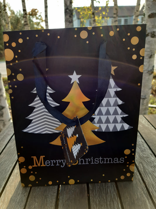 joulukassi mustakulta kuuset 23 x 18 cm