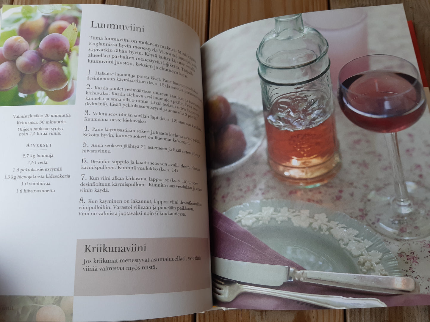 omatekoista viiniä, likööriä & mehua luonnon omista aineksista