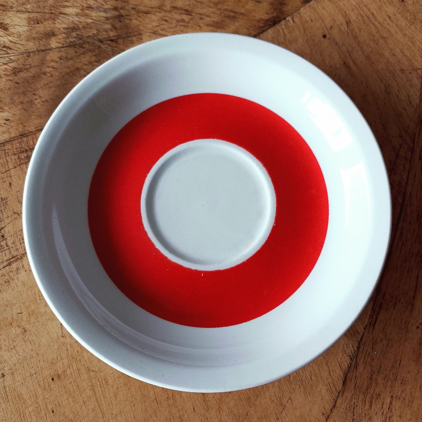 Arabia Tytti kahvikuppi ja aluslautanen - punainen