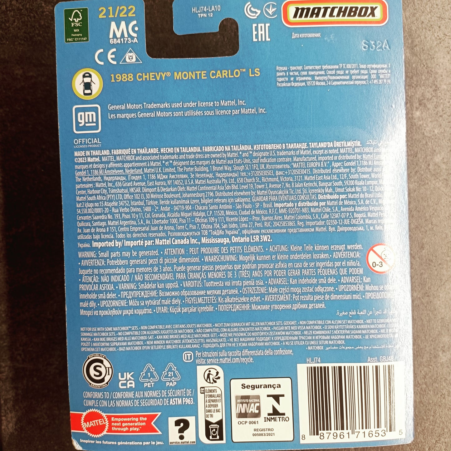 Matchbox Collectors 70 Years - 1988 Chevy Monte Carlo LS - 1:64