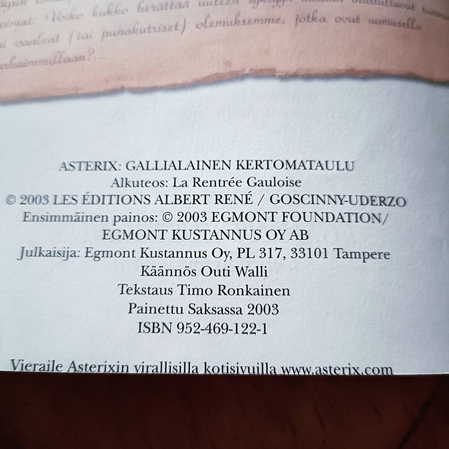 Asterix - Gallialainen kertomataulu