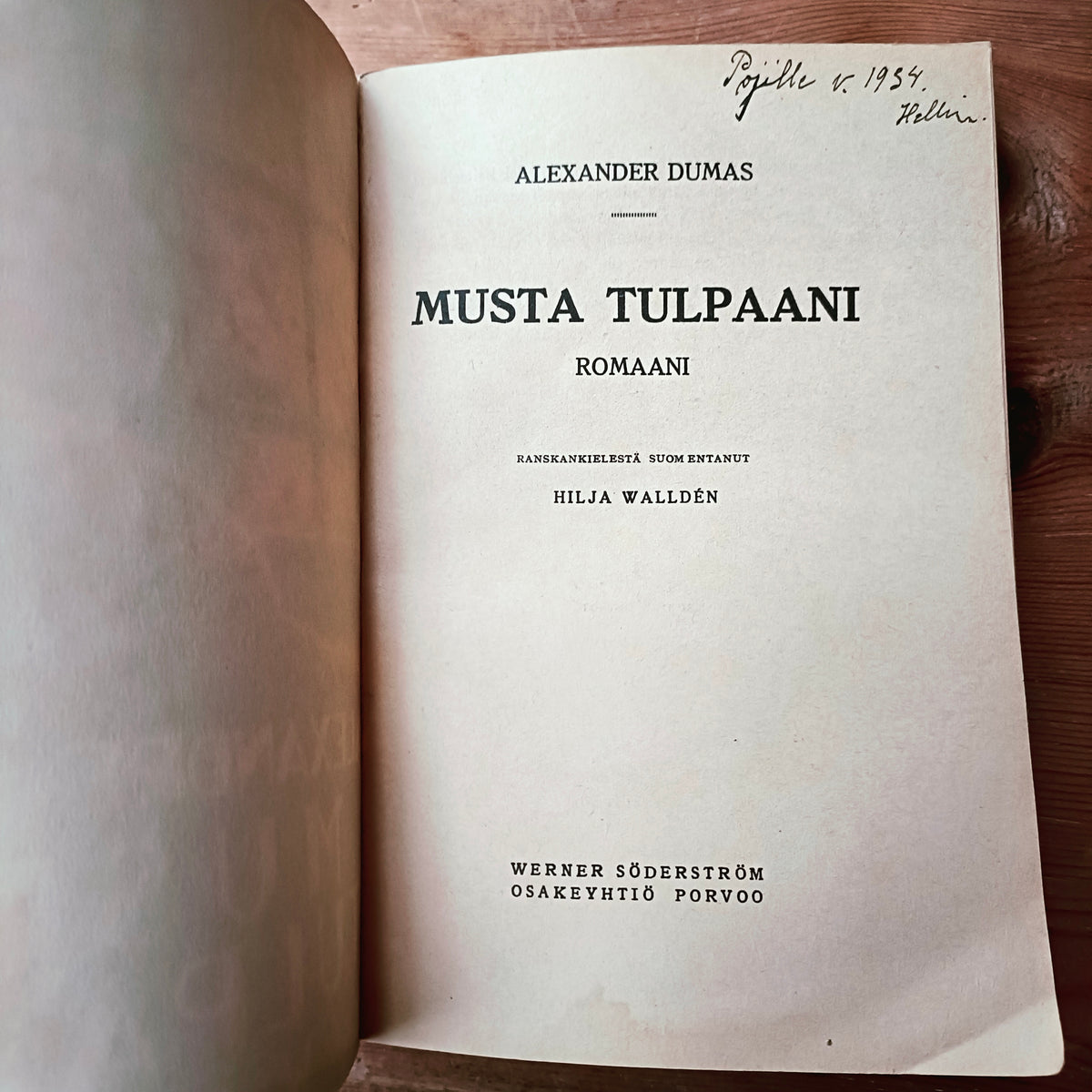 Musta Tulppaani - Alexandre Dumas (1933)