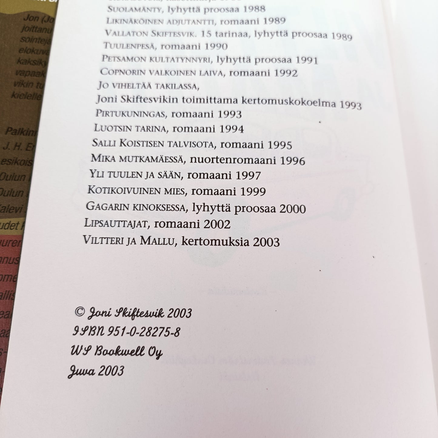 Viltteri ja Mallu - Kertomuksia - Joni Skiftesvik *