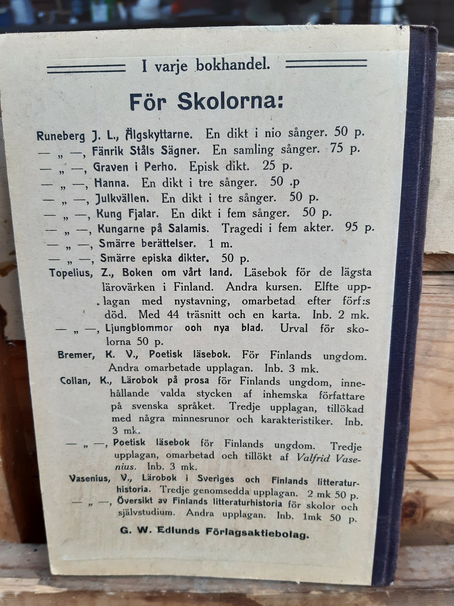 kung fjalar. en dikt i fem sånger av johan ludvig runeberg. skolupplaga